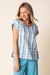 Sky Blue Blurred Plaid Pullover