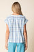 Sky Blue Blurred Plaid Pullover