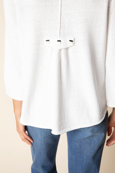 White Pleat Back Sweater Jacket