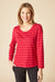 Habitat Shadow Stripe Tee — Wineberry | Scoop Neck | Longer Length