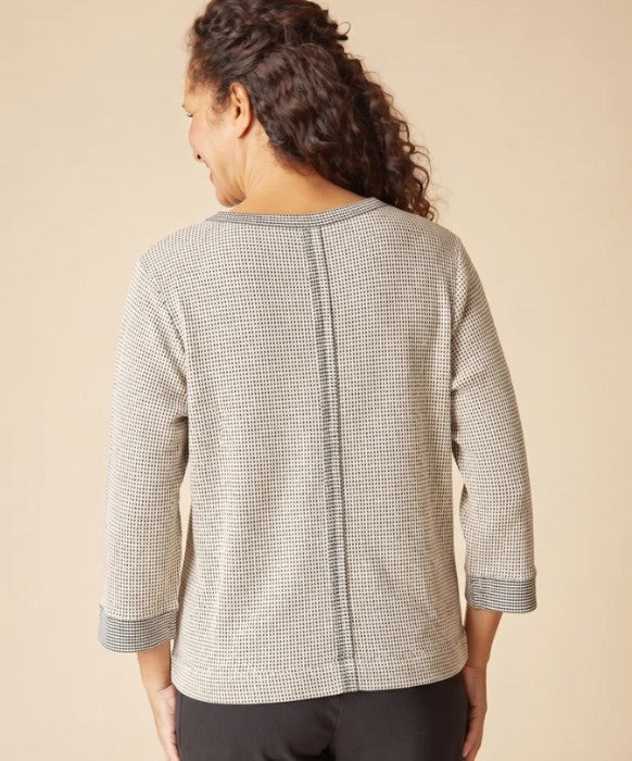 Habitat Grid Texture Center Seam Top — Winter White