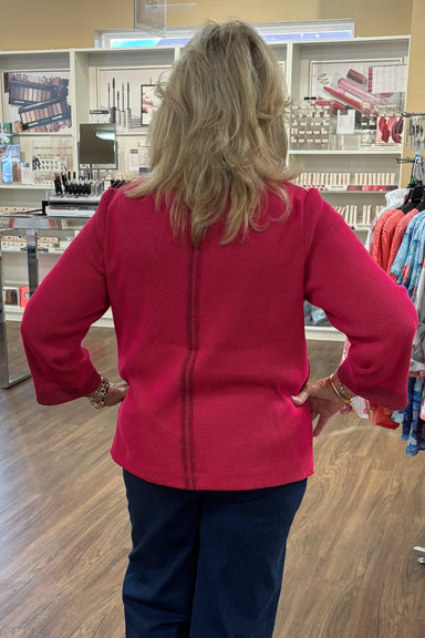 Habitat Grid Texture Center Seam Top — Fuchsia