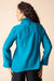 Habitat Ruched Collar Jacquard Blouse — Teal | Shell Buttons | Slightly Fitted