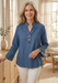 Habitat Stretch Henley Top — Medium Denim