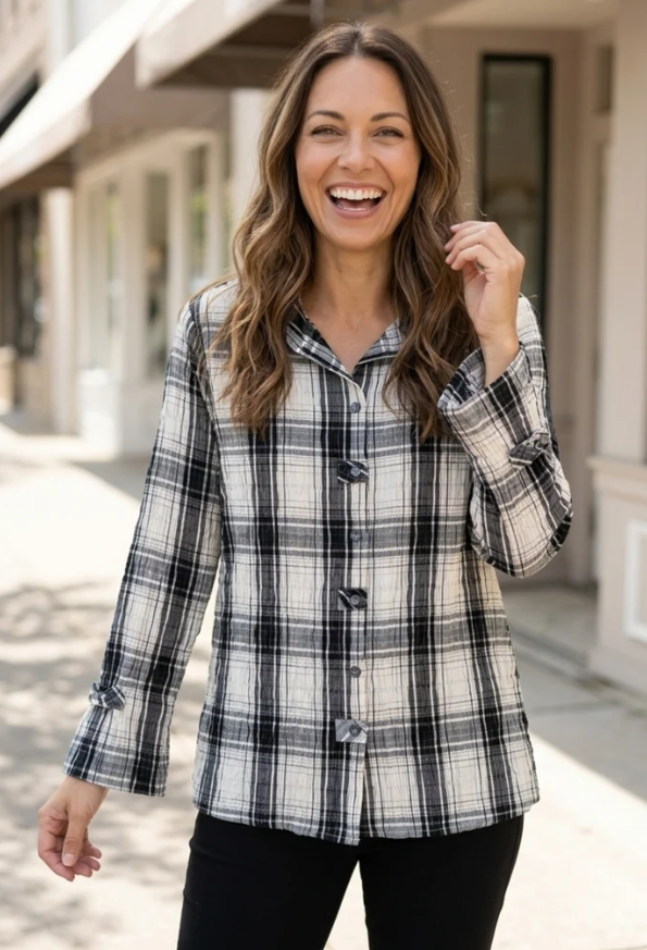 Habitat Crinkle Tunic Shirt — Winter White