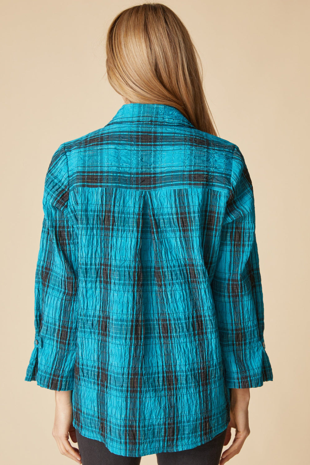 Habitat Crinkle Tunic Shirt — Pacific Teal