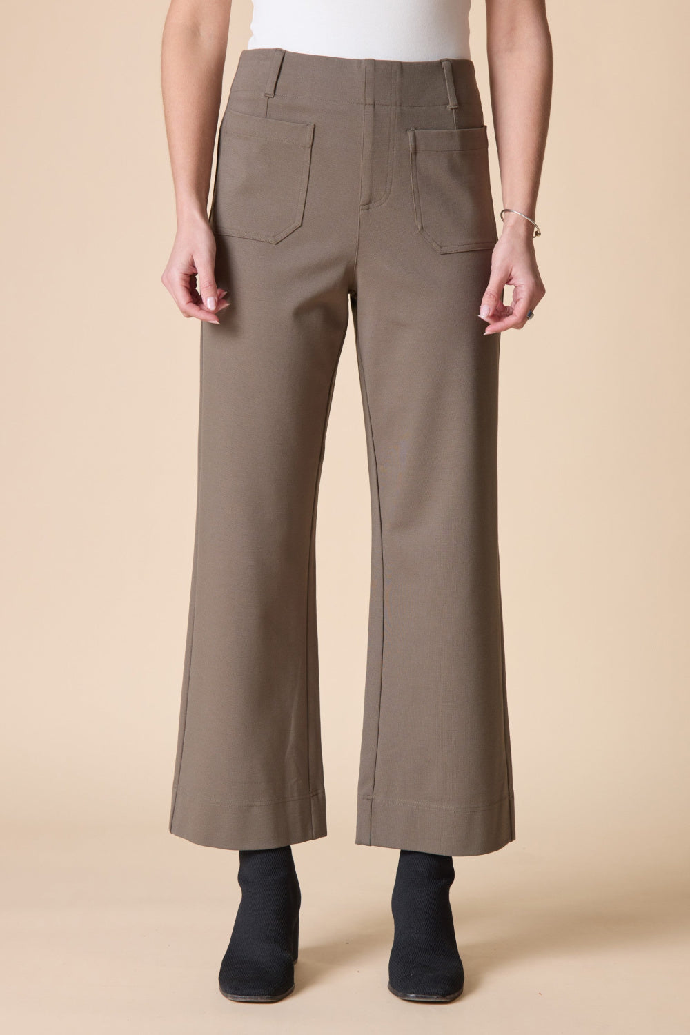 Habitat Luxe Ponte Wide Leg Pants — Umber