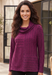 Habitat Puckered Texture Cowl Neck Top — Plum