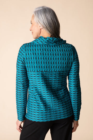 Habitat Puckered Texture Cowl Neck Top — Teal