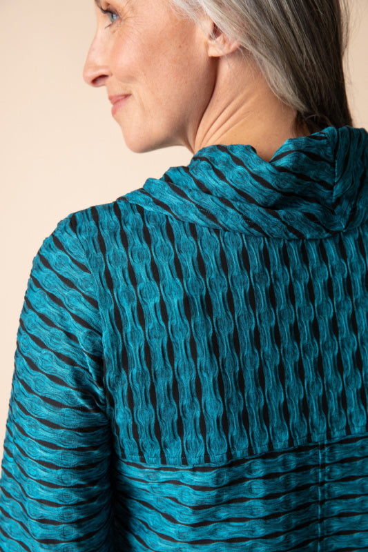 Habitat Puckered Texture Cowl Neck Top — Teal
