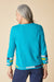 Habitat Pacific Teal Cotton Sweater — Striped Hem & Cuff | Relaxed Fit