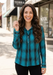 Habitat Crinkle Pucker Plaid Shirt — Teal | No-Iron Travel Top