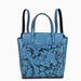 Blue 3D Floral Embossed Convertible Backpack