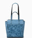 Blue 3D Floral Embossed Convertible Backpack