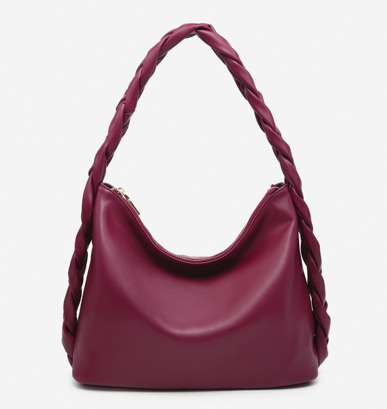 Plum Knotted Hobo Handbag