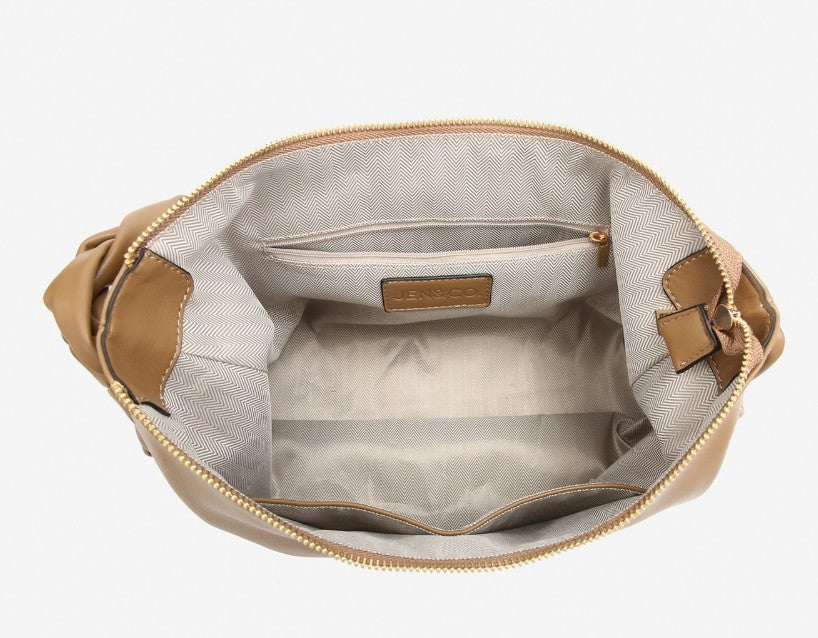 Plum Knotted Hobo Handbag