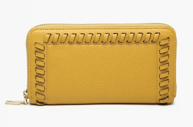 Whipstitch Zip-Around Wallet — Mustard | Fall Colors
