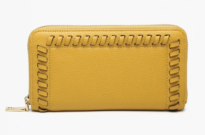 Whipstitch Zip-Around Wallet — Mustard | Fall Colors