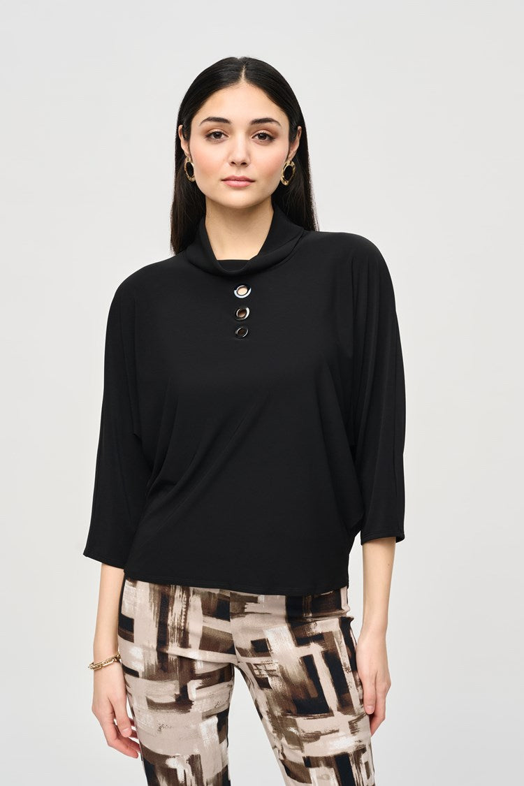 Black Drop Shoulder Top