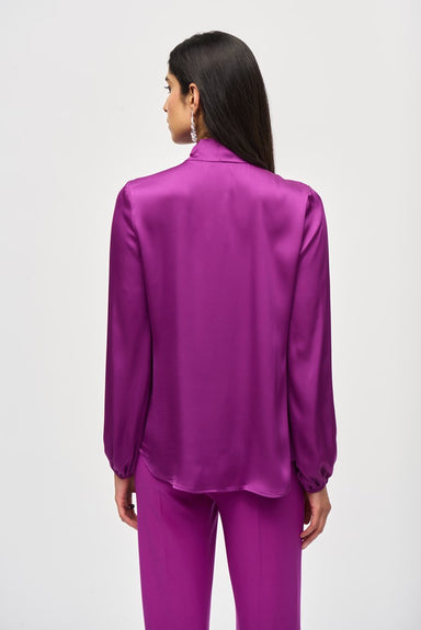 Empress Tie Neck Silk Satin Blouse