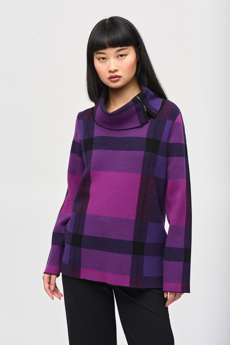 Empress Plaid Mock Neck Sweater