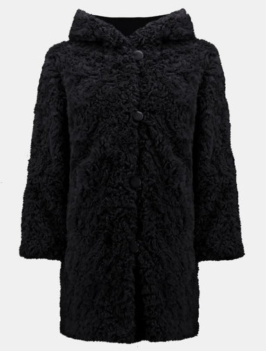 Black Faux Fur Reversible Coat