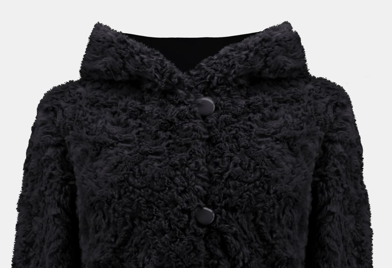 Black Faux Fur Reversible Coat