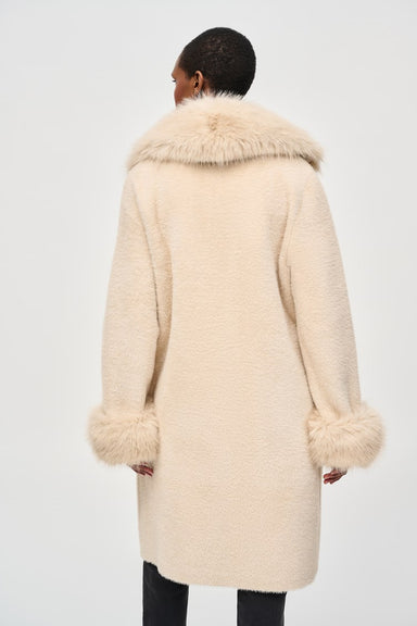 Champagne Fur Collar Long Coat