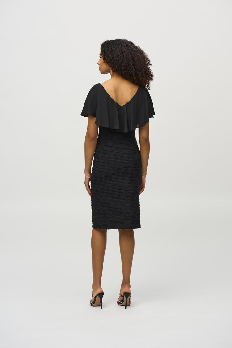 Black Flutter Sleeve Dress