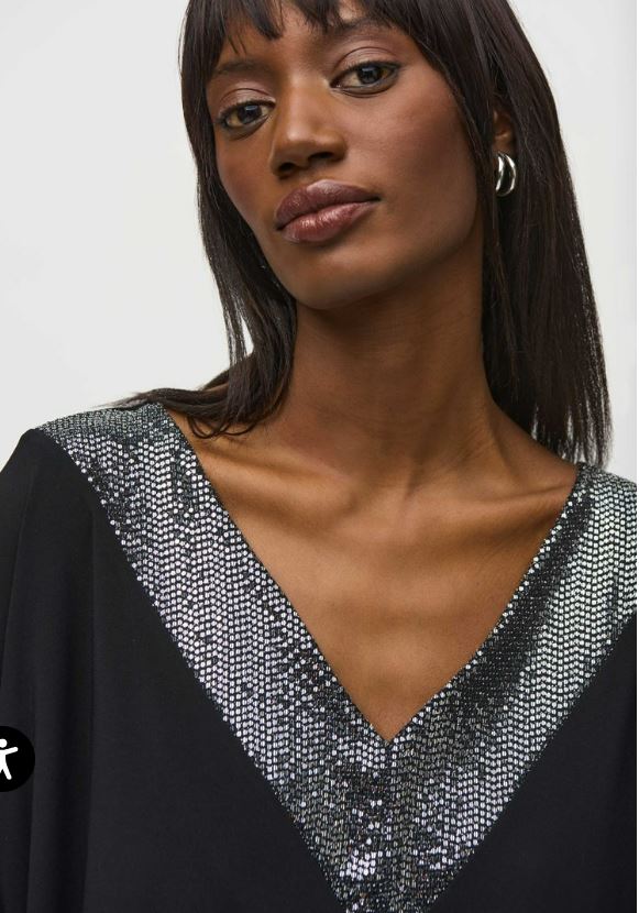 Black Top With Silver Sequins