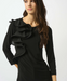 Black Ruffle Shoulder Top