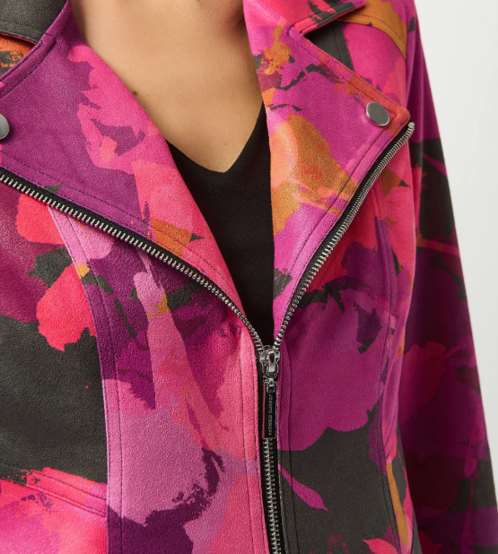 Foiled Faux Suede Jacket