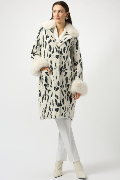 Animal Jacquard Faux Fur Coat
