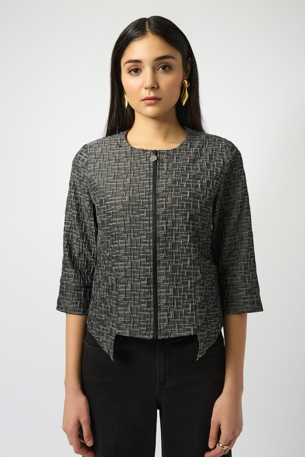 Grey Jacquard Woven Jacket