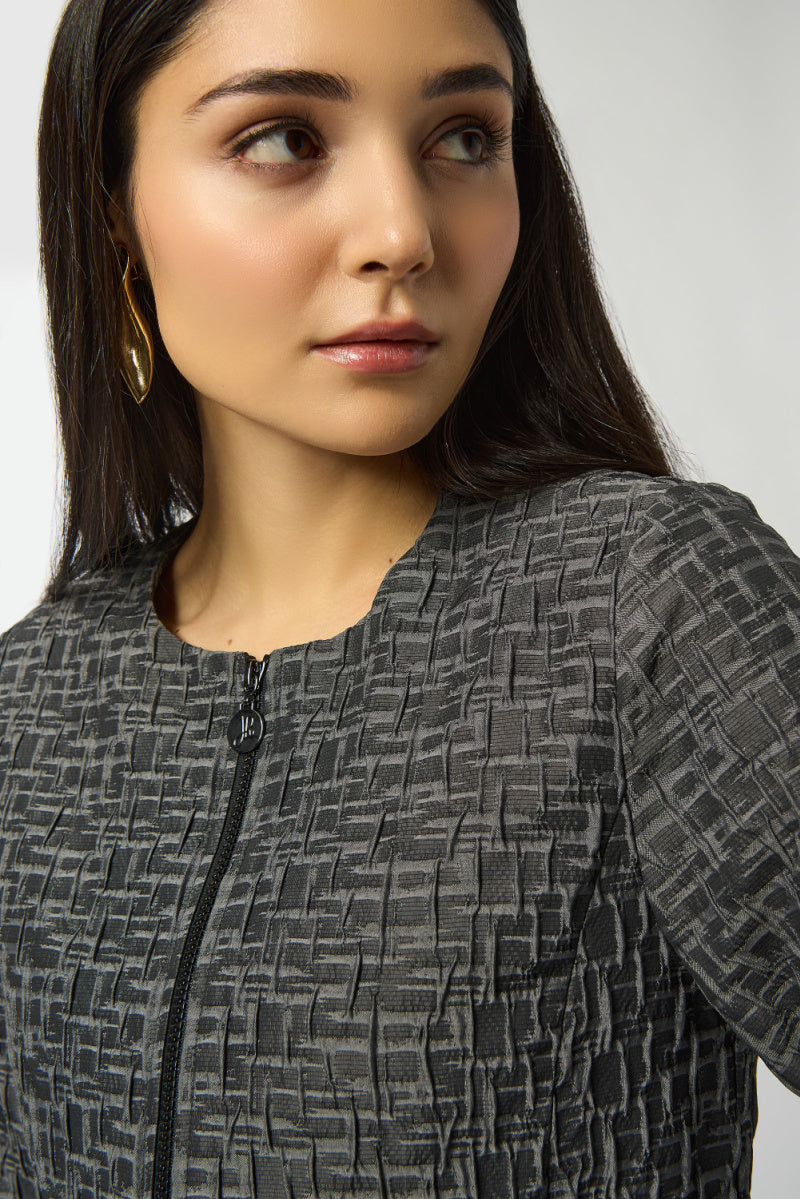 Grey Jacquard Woven Jacket