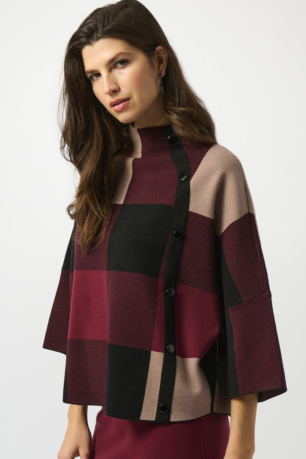 Merlot Plaid Jacquard Sweater