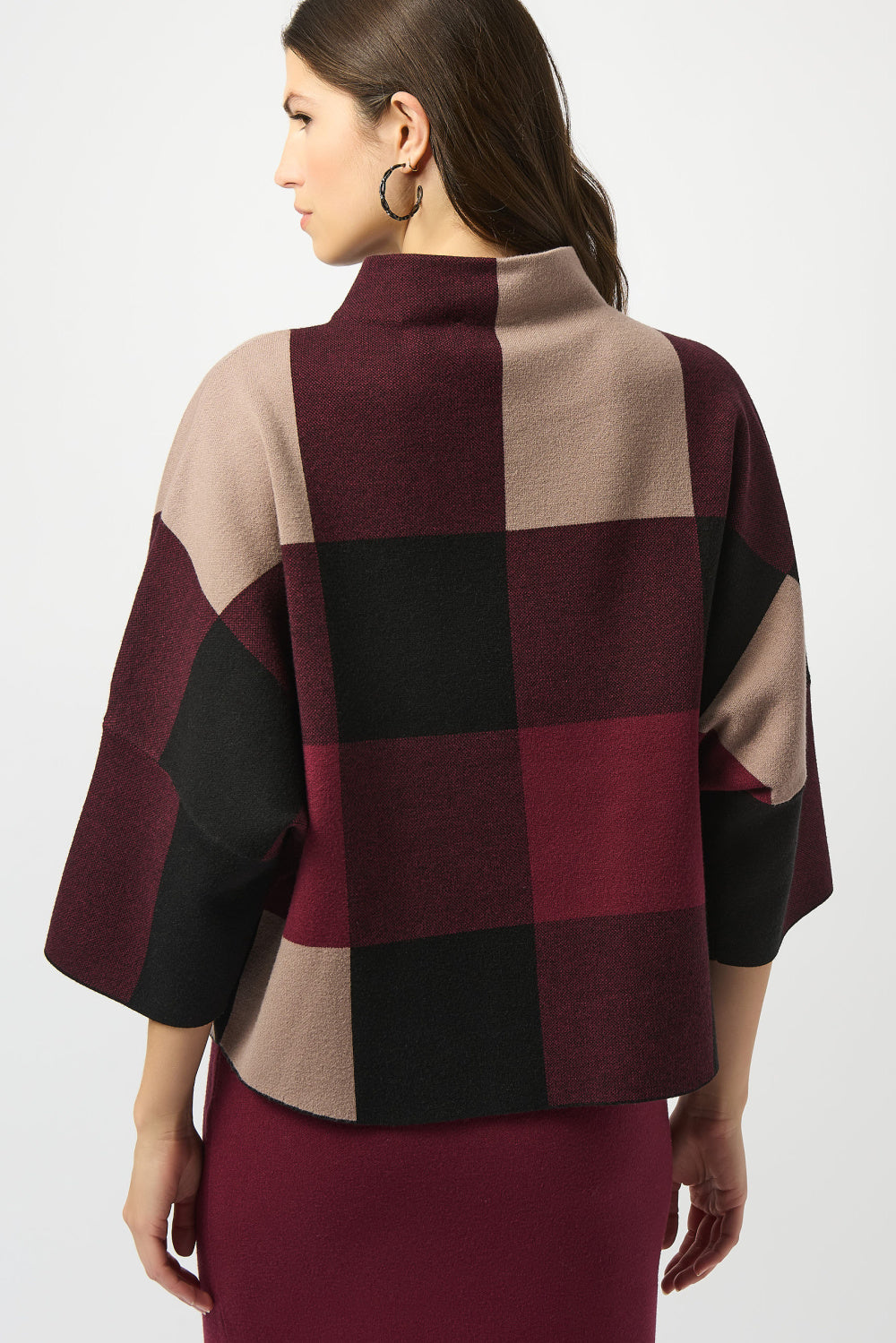 Merlot Plaid Jacquard Sweater