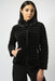 Black Stretch Velvet Puffer Jacket