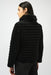 Black Stretch Velvet Puffer Jacket