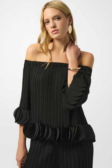 Georgette Off Shoulder Pleated Top