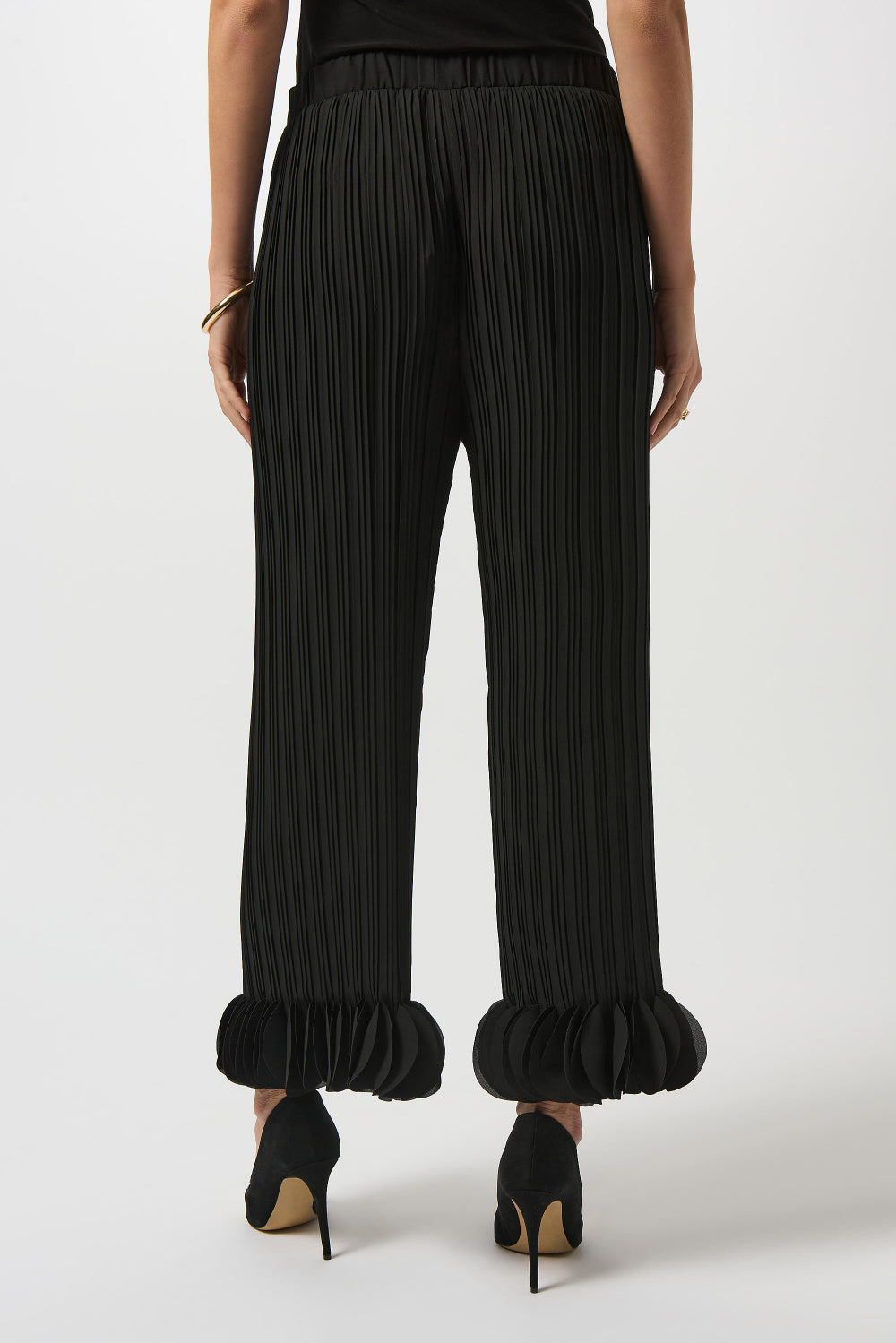 Georgette Wide Leg Pleated Pants