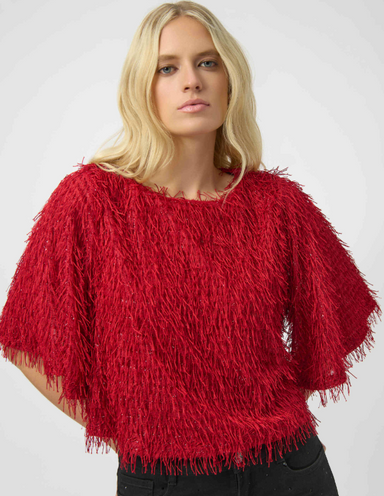 Red Shimmer Top