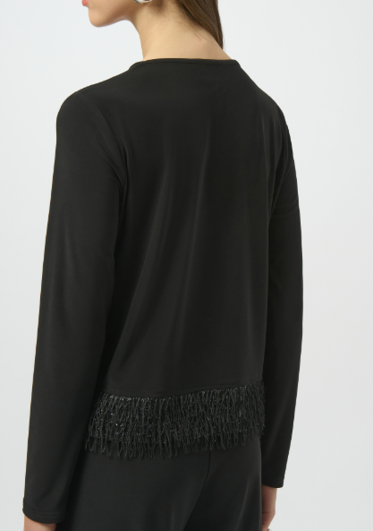 Black Top With Novelty Fringe Hem