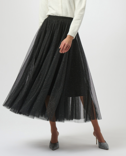 Black Tulle Flared Skirt