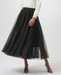 Black Tulle Flared Skirt