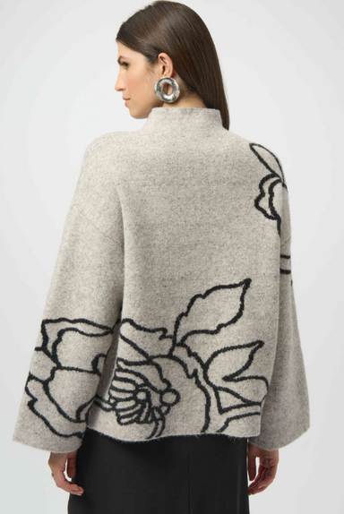 Floral Print Oatmeal Sweater