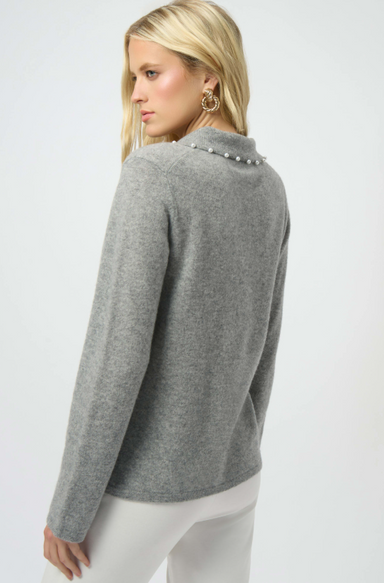 Grey Cashmere Long Sleeve Sweater