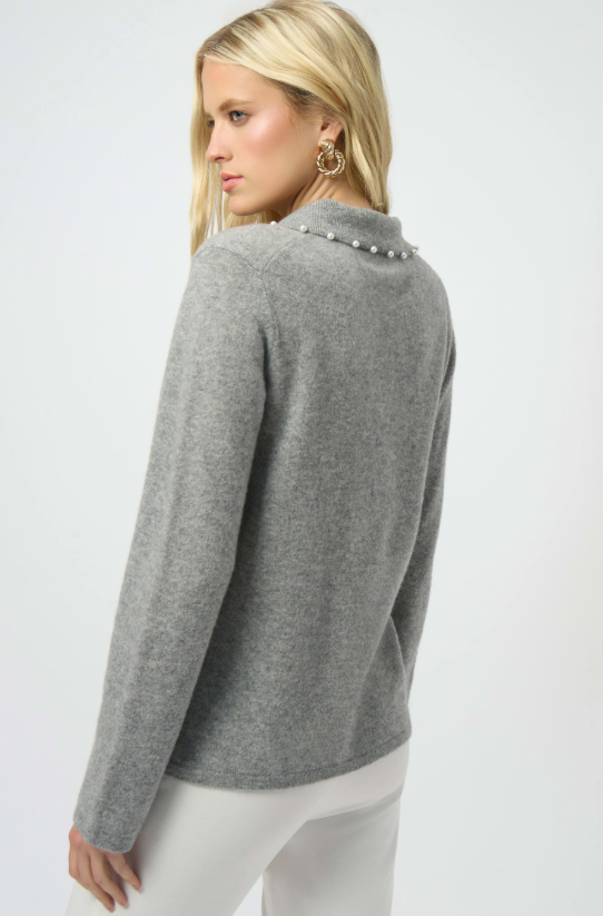 Grey Cashmere Long Sleeve Sweater