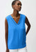 Rayon Jersey Harbor Blue V-Neck Top