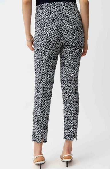 Navy Geometric Jacquard Slim Fit Pants